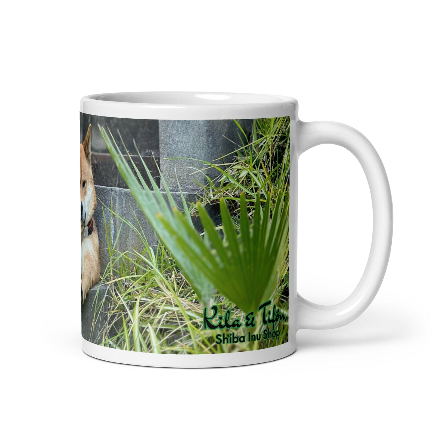 Tifón - Shiba Inu White glossy mug