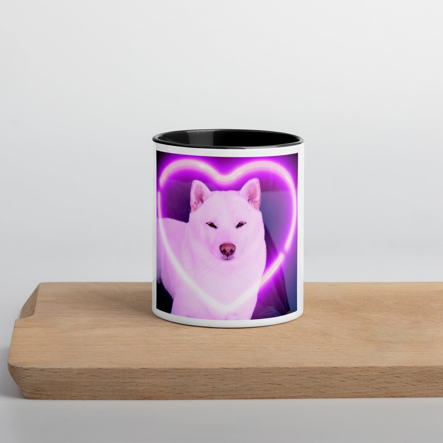 Killa White Shiba Inu Mug with Black Inside