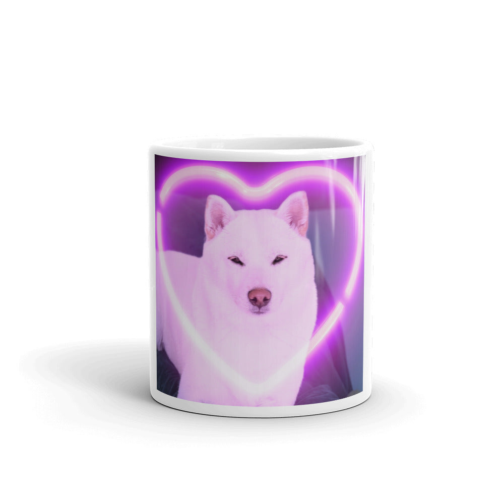 Love Killa - White Shiba Inu glossy mug
