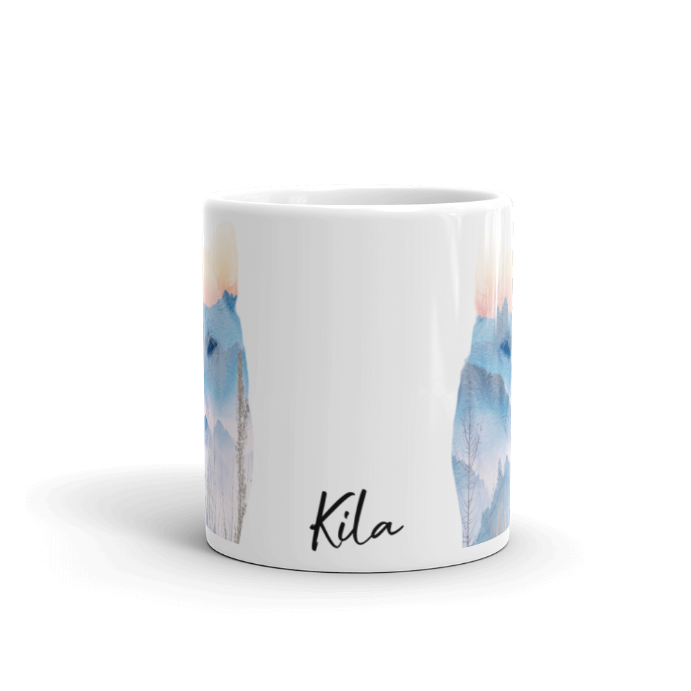 Killa White Shiba Inu - White glossy mug