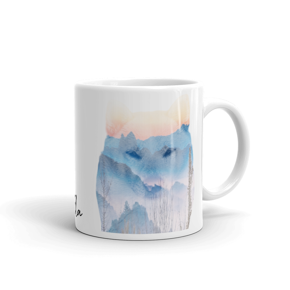 Killa White Shiba Inu - White glossy mug