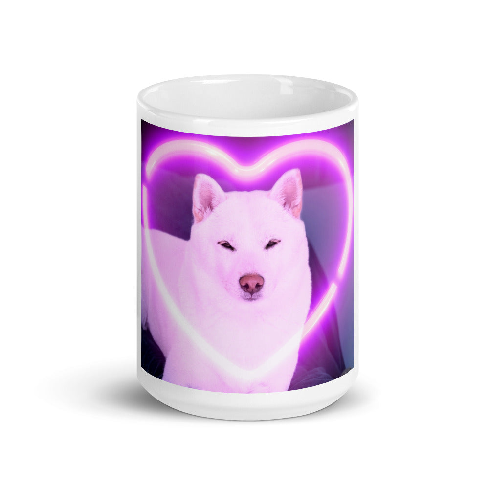 Love Killa - White Shiba Inu glossy mug