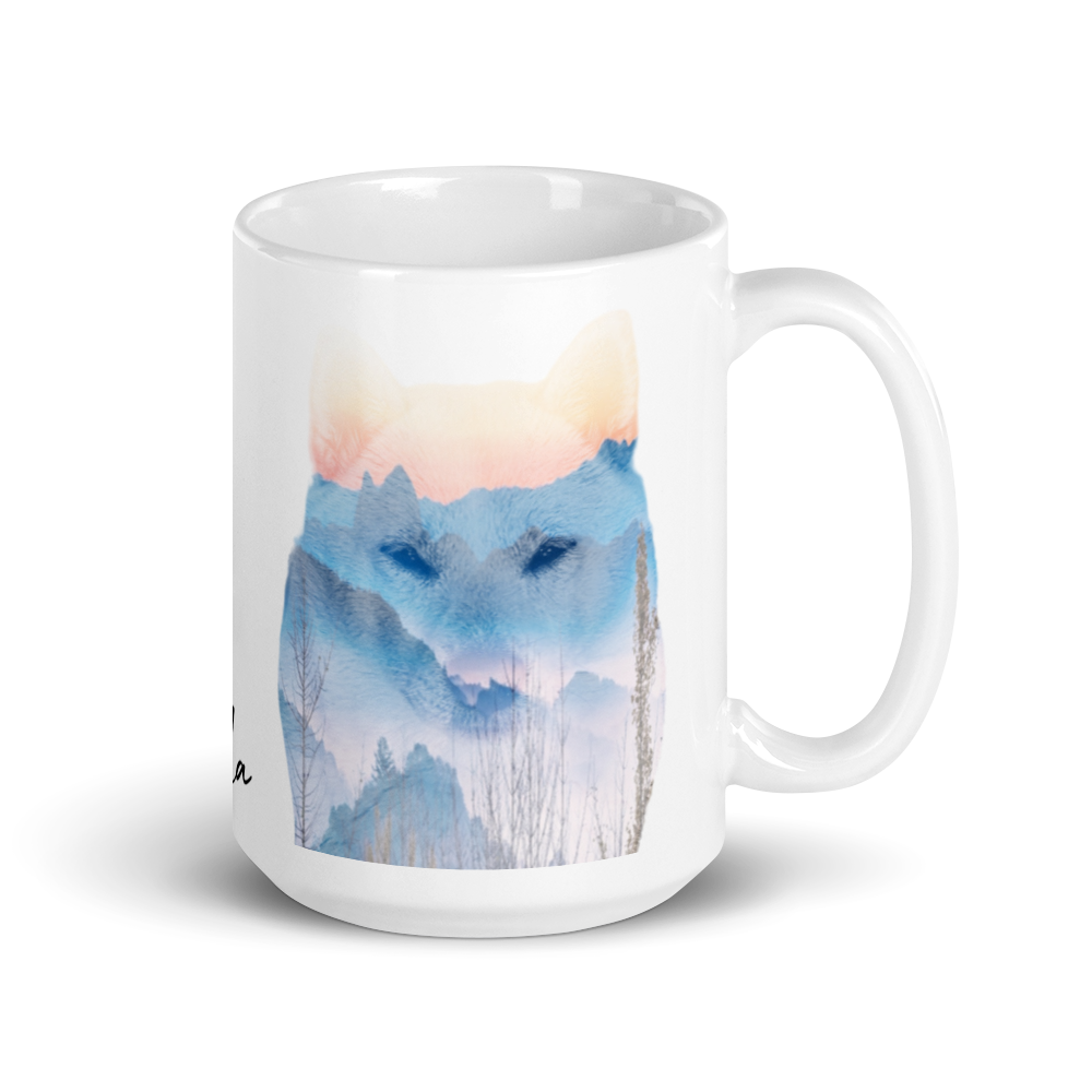 Killa White Shiba Inu - White glossy mug